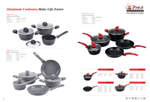 10Piece Mới Thời Trang Home Đồ Dùng Nhà Bếp Với Nắp Thủy Tinh Và Lọc Bền Nhôm Không Dính Cookware Set Với Silicone Xử Lý - Product Image 4