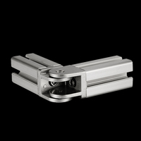 Connecteur universel pivotant réglable en zinc 40x40 pour profilés industriels en aluminium avec trou central