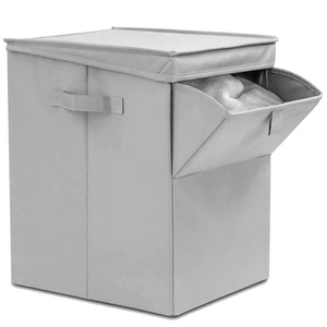 Có thể gập lại ráp vải vải quần áo bẩn Giỏ túi giặt giỏ giặt cản trở - Product Image 1