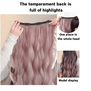 Extensions de cheveux en fibre Kanekalon, 50 cm, 60 cm, densité 180 %, cheveux synthétiques ondulés et bouclés, teints, pour femmes, aspect réaliste - Product Image 5