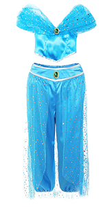 Populaire Halloween <span class=keywords><strong>Jasmine</strong></span> <span class=keywords><strong>Princesse</strong></span> Costume De Fête Cosplay <span class=keywords><strong>Perruque</strong></span> Aladdin <span class=keywords><strong>Princesse</strong></span> Déguisement <span class=keywords><strong>Jasmine</strong></span> Costume Collection pour Enfants - Product Image 2
