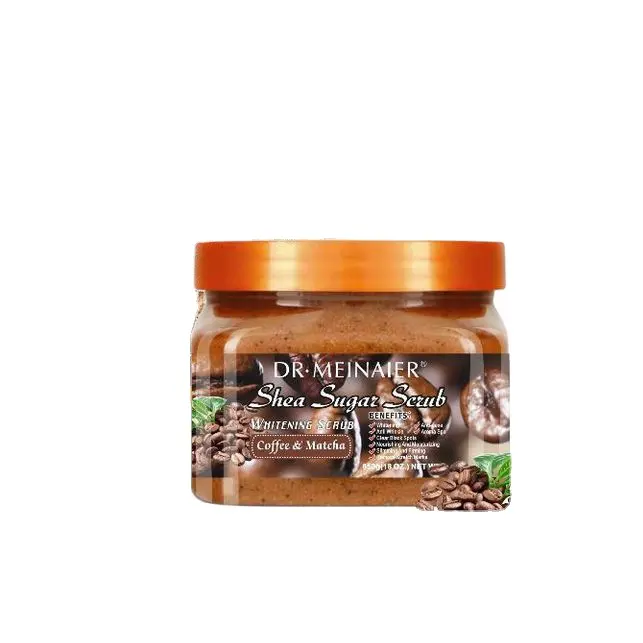 Vente en gros de crème glacée de marque privée Bain au café Sel de bain exfoliant Peau de poulet Gommage de bain corporel 650g