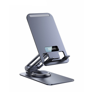 YESIDO Nuovo Design Supporto <span class=keywords><strong>Telefono</strong></span> Girevole a 360° in Lega di Alluminio Pieghevole da Tavolo C184 - Product Image 1