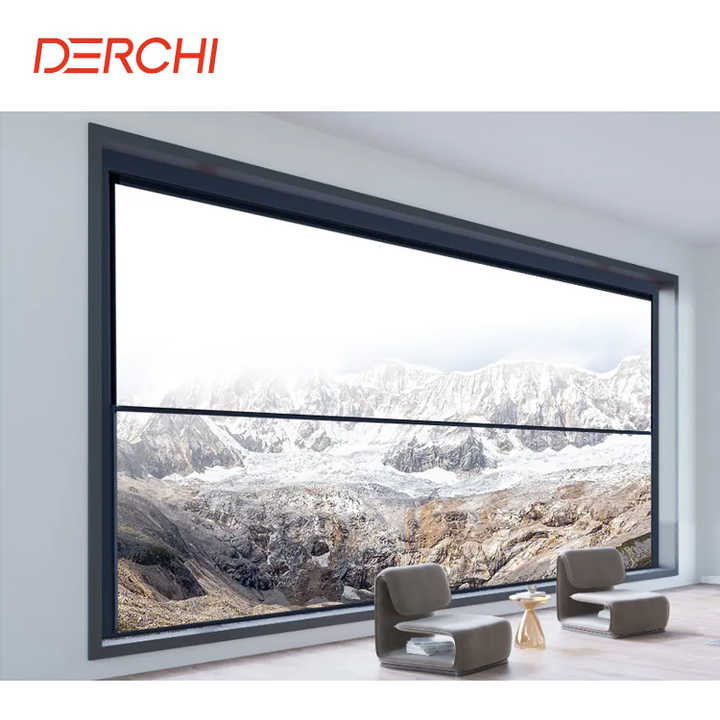 Balcony Intelligent Remote Control Vertical Slide Electric Aluminum Glass Lift up Window