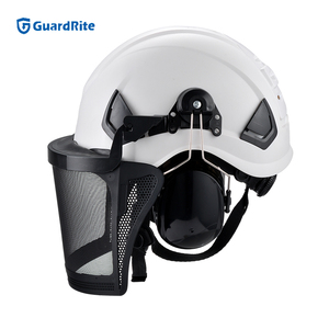 Casco de construcción de rescate <span class=keywords><strong>3</strong></span> en 1, malla, protector facial, <span class=keywords><strong>orejeras</strong></span>, juego de casco de seguridad con correa para la barbilla - Product Image 4