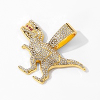 2024 nouvelle chaîne cubaine glacée 15MM avec collier long pendentif en alliage et strass hip hop animal
