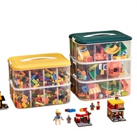 Boîte de rangement en plastique transparent avec compartiments pour blocs Lego, petites pièces, rangement de jouets