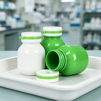Flacons ronds brillants en plastique HDPE avec couvercle à bande, contenants vides pour capsules de vitamines, comprimés et compléments alimentaires