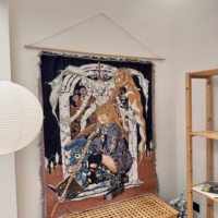 Tapiz Personalizado de Anime Berserk, Manta de Jacquard Tejida de Poliéster y Algodón, Cubre Sofá, Decoración para Sala de Estar, Diseño de Avión Cuatro