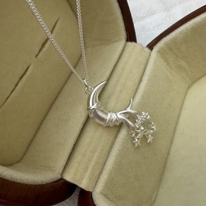 S925 argent Sterling Style coréen étoile lune flux clavicule chaîne Simple collier avec conception de niche en gros pendentifs fins breloques - Product Image 3