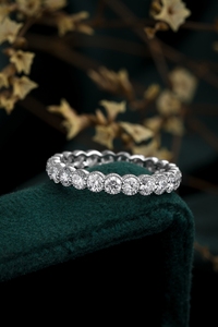 Classic 10K Solid White Gold 1.42ct Oval Cut Lab Grown Diamond <b>Ring</b> | Oval Cut Lab Created Diamond Wedding Band <b>Ring</b> for Women - Product Image 3