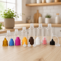Bouteilles compte-gouttes en plastique PET de 3 ml, 5 ml, 10 ml, 50 ml, à embout fin, avec bouchon sécurité enfant blanc, pour huile nettoyante cosmétique, shampoing, jus