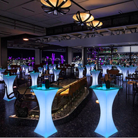 Table de bar LED Table haute éclairée rechargeable avec changement de couleur RVB pour mariage à la maison