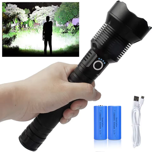 Lampe de chasse super lumineuse 20W, lampe torche LED la plus puissante, rechargeable par USB, zoomable, torche tactique Xhp70 pour la randonnée en plein air - Product Image 4