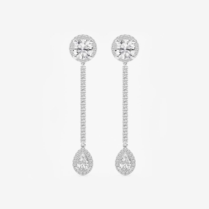 ต่างหูเพชรทรงหยดน้ำ 3 กะรัต หลายรูปทรง เพชรเลี้ยงในห้องปฏิบัติการ ดีไซน์หรูหราทันสมัยสำหรับผู้หญิง ต่างหูห่วงแบบหรูหรา - Product Image 4