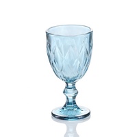 Verre à eau vintage pressé 300 ml pour mariage, gobelet bleu ciel clair, verres à vin rétro