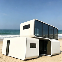 Maison capsule préfabriquée moderne, module spatial modulaire pour hôtel de villégiature, glamping, hébergement en maison d'hôtes