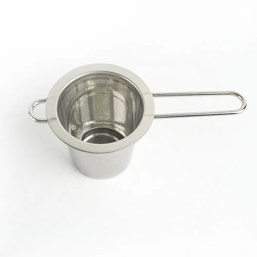 Venda quente Cesta Forma Aço Inoxidável Portátil Teacup Pot Filtro Chá Filtro