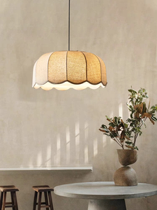 Lampe suspendue en feuille de <span class=keywords><strong>bananier</strong></span>, abat-jour en tissu festonné, cordon réglable, style nordique moderne pour salon - Product Image 5