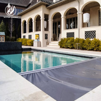 Couverture de piscine gonflable automatique portable Water Crown, antidérapante, en PVC, résistante aux UV, coupe-vent, durable, 1 an, extérieur, personnalisable