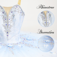 T0291 Jupes tutu classiques pour adultes cousues à la main Vêtements de danse professionnels pour ballet Tutus bleus pour filles