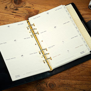 कस्टम A5 व्यापार पर्यावरण के अनुकूल निविड़ अंधकार चमड़े पत्रिका काले मगर अंगूठी नोटबुक बांधने की मशीन - Product Image 3