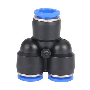 ข้อต่อลมแบบเร็ว Dde Pneumatics Py8 รุ่น Y แบบสามทาง ขนาด 8 มม. ผลิตจากพลาสติกวิศวกรรมและยางไนไตรล์ สำหรับต่อสายลม - Product Image 1