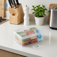 Boîte d'emballage en plastique PS transparente C8, petite, rectangulaire, avec couvercle à charnière, pour le rangement de bijoux, boîte de rangement transparente pour outils, conteneur