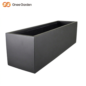 133 L Black Galvanized Steel <b>Square</b> Planter Modern American Style Outdoor/Indoor Garden Flower <b>Pot</b> Stylish Home Decor Customized - Product Image 1