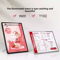 Oferta especial de Black Friday Marco de póster A4 con menú de pantalla LED de aluminio rectangular ultrafino para supermercados y cines