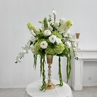 Centre de table artificiel pour mariage, arrangement floral en soie de roses et de delphiniums, boule de fleurs pour événements, fêtes, décoration de table d'hôtel