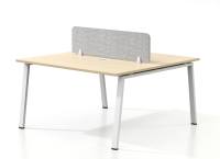 Bureau double modulaire moderne, bureau simple pour le personnel, combinaison chaise et bureau, bureau informatique pour 2 personnes, design face à face, panneau de bureau en bois