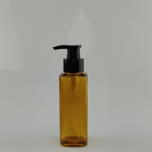 Botella Dispensadora de Loción Recargable con Bomba Cuadrada Color Ámbar para Champú, Aceite Esencial, Jabón Líquido - Product Image 5