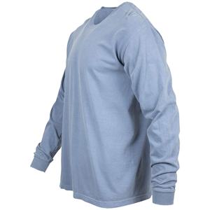 Camisetas de algodón de manga larga para hombre de 180g al por mayor camisetas de algodón de poliéster lisas en blanco - Product Image 2