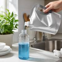 Emballage personnalisé de recharge de détergent lessive liquide 5L en Doypack avec poignée et bec verseur