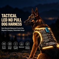 Harnais pour chien Qcool avec distribution de pression, ajustement stable, rembourrage en maille souple, anti-traction, pour l'entraînement en extérieur, taille moyenne et grande, avec LED de sécurité