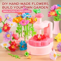 Jouets éducatifs et créatifs TikTok : Kit de pressage de fleurs DIY pour enfants, comprend un vase et un kit d'arrangement floral