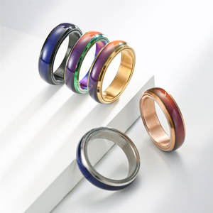 Anillos Impermeables que No se Deslustran, Chapados en Oro PVD de 14k y 18k, Anillos de Moda de Acero Inoxidable 316L para Mujeres y Hombres - Product Image 2