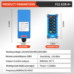 รีโมทคอนโทรลอุตสาหกรรม F21-E2B-8 อายุการใช้งานยาวนาน ดีไซน์ใหม่ พร้อมรีโมทไร้สายสำหรับวินซ์ - Product Image 2