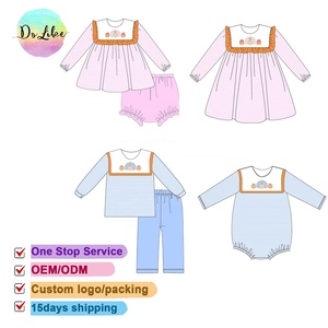 Pigiama in Seta di Latte per Bambine, Set con Pantaloncini a Tema Ringraziamento, Ricamo a Zucca, Maniche Lunghe, <span class=keywords><strong>Abbigliamento</strong></span> per Bambini - Product Image 1