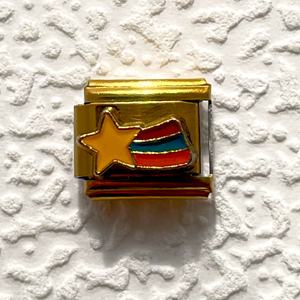 Nouvelle série de bracelets modulaires style italien, base dorée, design dés, avec chaîne d'assemblage personnalisable, accessoire de mode - Product Image 5