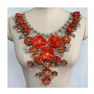 Applique à franges pour décoration de <span class=keywords><strong>mariage</strong></span>, accessoires de vêtements perlés, accessoire de corset, garniture de couture en cristal, motif extensible 3D, strass - Product Image 6