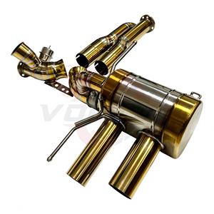 ระบบท่อไอเสีย Vortex Titanium Gold Valved สำหรับ Ferrari 812 Superfast 6.5L พร้อมตัวเก็บเสียงแบบ Barrel และชุดปลายท่อสีทองแบบ Quad - Product Image 4