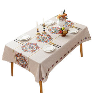 Nappe rectangulaire en PU, respectueuse de la peau, brodée, imperméable, anti-taches, lavable, pour usage domestique - Product Image 2