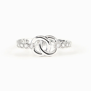Sparkling Micro Pave Interlocking Ring for Women Minimalist Elegant <b>Meaningful</b> <b>Jewelry</b> Gift - Product Image 5