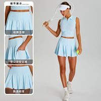 Aoyema Tennis Wear Pickleball Skirtbasic Uniform Jerseys Slim Fitness Golf Athletic Polo Top Jupes Ensemble Avec Shorts