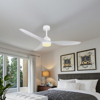 Ventilateur de plafond de lustres LED de marque propre pratique avec des lames en plastique ABS télécommande de moteur à courant continu pour l'application d'hôtels d'intérieur
