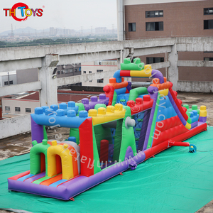 Château gonflable de trampoline de parc d'obstacles de guerrier de ninja pour des enfants 15x3x5m PVC et nylon géants capacité de 10 enfants - Product Image 2