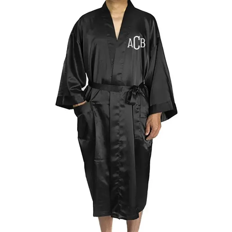 Новый 2023 роскошный высококачественный черный унисекс кимоно одежда для сна халат для мужчин и женщин халаты и ночные костюмы