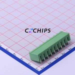 XY2500R-B-5.00-9P Plug-in Terminal Block Bent Lead Through Hole,P=5mm Connector Board-to-Board / Socket - Closed 1x9P 5mm Green - Product Image 2